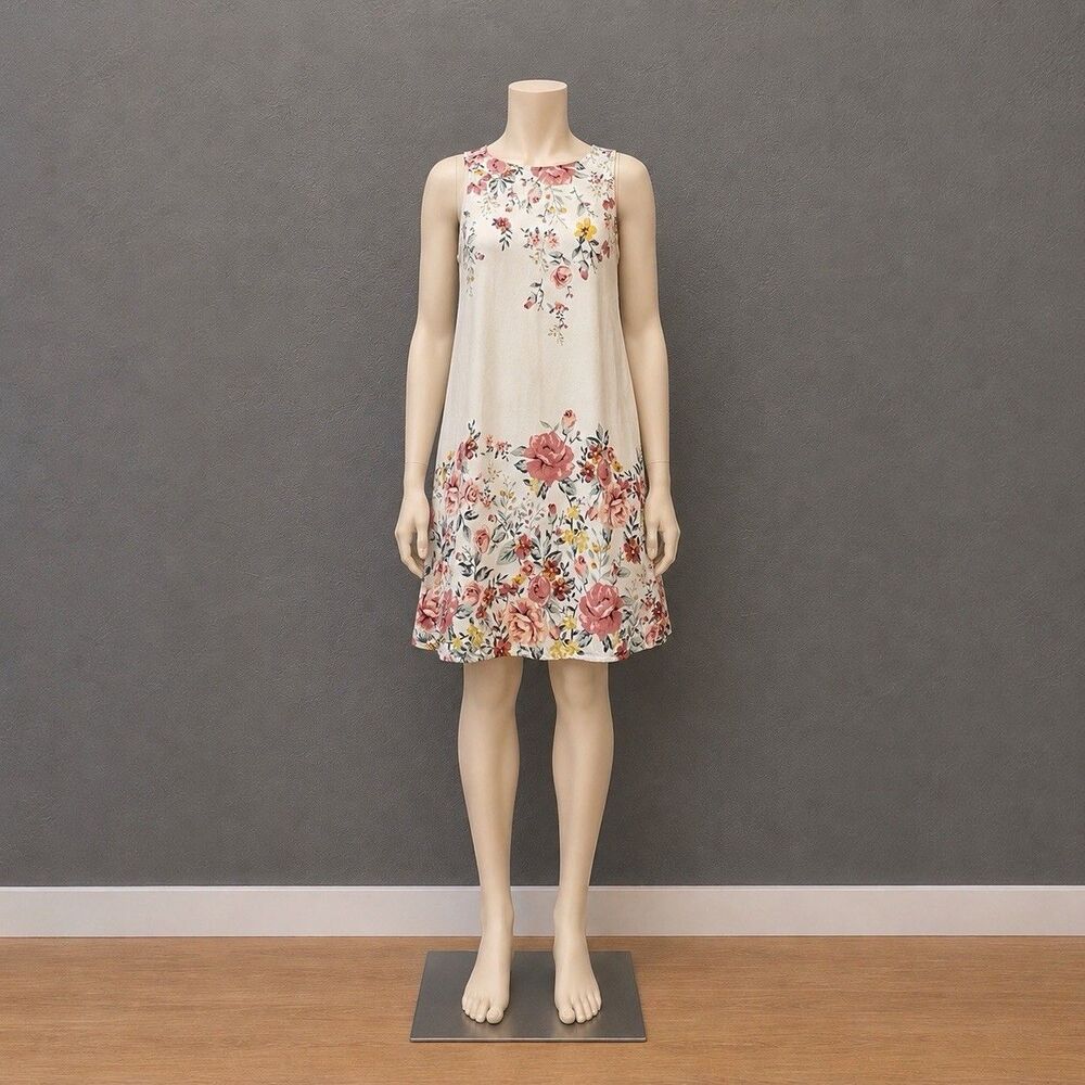 Xhilaration Floral Keyhole Back Shift Dress Medium Romantic Cottagecore Boho